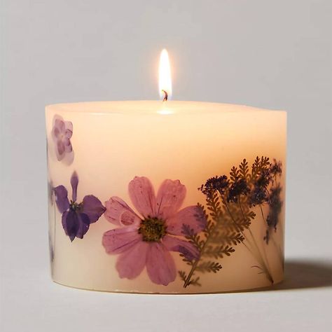 The 16 Best Holiday Gifts From Free People | Who What Wear Pressed Flowers Candles, Plant Candles, Nature Candles, Diy Candles With Flowers, Botanical Candle, Best Stocking Stuffers, Candle Sticks, Gift Giver, Flower Candle