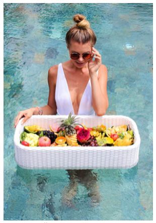 Pool Floats For Adults, Floating Drink Holder, Luxurious Pool, Hot Tub Accessories, White Patio, Swimming Pool Floats, Swimming Pool Accessories, Brunch Food, Serving Drinks