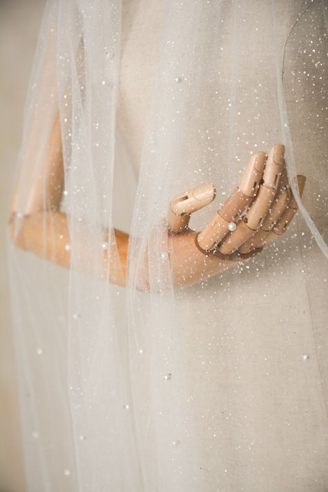 Shiny Bridal Veil, Sparkle Wedding Veil with pearls, Pearl Bridal Cathedral Veil Wedding Veil With Pearls, Veil Sparkle, Veil With Pearls, Lace Wedding Veil, Veil Length, Pearl Embroidery, Wedding Veil Accessories, Wedding Veils Lace, Sparkle Wedding