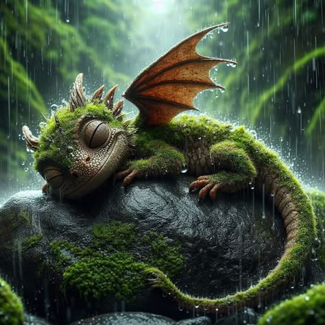 Drawing Of A Dragon, Hidden Dragon, Emerald Dragon Dnd, Sleeping Dragon Art, Mythical Garden, Fey Dragon, Green Dragon Aesthetic, Nature Dragon, Emerald Dragon