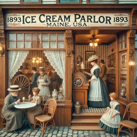 Victorian Ice Cream Parlor, Dolly House, Leave Art, Rose House, Decoration Shabby, Doll House Plans, Ice Cream Parlor, Chocolate Shop, Ice Cream Shop