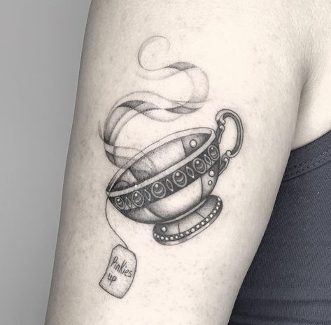 Overflowing Tea Cup Tattoo, Alice In Wonderland Tea Cup Tattoo, Tea Tattoos, Tea Cup Tattoo, Teapot Tattoo, Coffee Cup Tattoo, Wine Glass Tattoo, Tea Tattoo, Teacup Tattoo