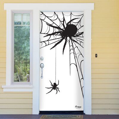 Halloween Classroom Door, Halloween Garage Door, Halloween Garage, Spiders Halloween, Halloween Front Door Decorations, Halloween Front Door, Door Mural, Halloween Front Doors, Casa Halloween