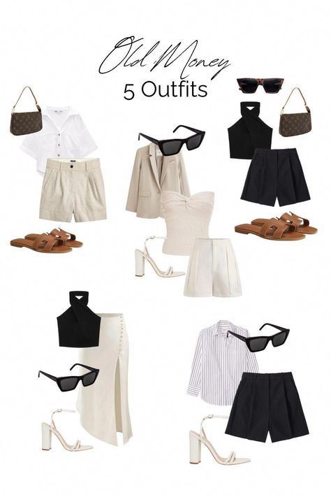 Timeless Summer Wardrobe, Timeless Wardrobe Capsule, Capsule Wardrobe Outfits Summer, Old Money Women Summer, Capsule Wardrobe 2024 Spring, Build Outfit, Summer Wardrobe Capsule, Quiet Luxury Outfits, Elegant Capsule Wardrobe