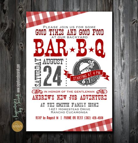 Printable BBQ backyard party invite Western by SignaturesbyS, $24.50 Cookout Theme, Western Bbq, Western Shower, 31 Birthday, Bbq Backyard, Housewarming Ideas, Wooden Stake, Bbq Birthday, Birthday Extravaganza