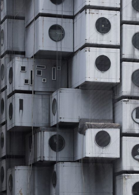 Demolition of iconic Nakagin Capsule Tower begins in Tokyo Metabolist Architecture, Fumihiko Maki, Kisho Kurokawa, Nakagin Capsule Tower, Tower Building, Tower House, Marcel Breuer, Building Exterior, Brutalism