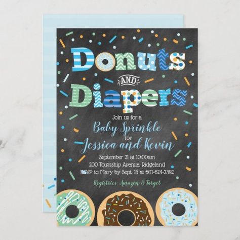 Donuts and Diapers Baby Boy Sprinkle Chalkboard #donutsanddiapers #donutsdiapersbabyshowerinvite #donutsanddiapersinvitation #babyboysprinkleinvitation #babysprinkleinvitation #donutthemebabyshower #donutbabyshowerinvitation #donutbabyshowerinvite #donutsanddiapersbabyshower #donutsanddiapersbabysprinkle Boy Baby Sprinkle Ideas, Sprinkle Baby Shower Ideas Boy, Boy Sprinkle Shower Ideas, Donuts And Diapers Sprinkle, Sprinkle Ideas For Boys, 2nd Baby Shower Ideas, Baby Sprinkle Boy Theme, Donuts And Diapers, Gender Reveal Baby Shower Ideas