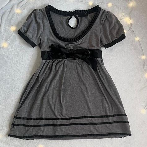 Japanese brand black and grey babydoll top ♡ 

❥... - Depop Baby Doll Top, Mcbling Fashion, Alt Clothes, Grunge Dress, Babydoll Top, Hair Clothes, Girly Outfits, Just Girly Things, Dream Clothes