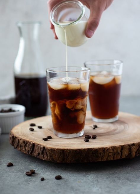 Brewed Coffee Recipes, Americano Recipe, Diy Cold Brew Coffee, Brew Coffee Recipe, Homemade Cold Brew Coffee, Cold Brewed Coffee, Iced Latte Recipe, A2 Milk, Almond Milk Coffee