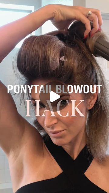 Sara Botsford | Denver Balayage on Instagram: "PONYTAIL HACK = LAZY GIRL BLOWOUT using all @redkenpro   Products:  BIG BLOWOUT offers heat protection and a velvety finish  MAX HOLD hairspray for a style that lasts!   I also LOVE #acidicbondingconcentrate shampoo, conditioner and leave in concentrate to keep my hair healthy!!   💡remember if you’re trying this to use an elastic that won’t dent your hair. Scrunchies or Invisibobbles work well!   Try it and let me know what you think!!   #redkenambassador   #dysonhair #dysonhairpro #blowouthack #ponytailblowout #blowoutstyles #90shair" Blowout Hair Hack, Ponytail Blowout Hack, Ponytail Blowout, Diy Blowout Hair At Home, Big Blowout, Ponytail Hack, Salon Blowout, Ayurvedic Hair Care, Ayurvedic Hair