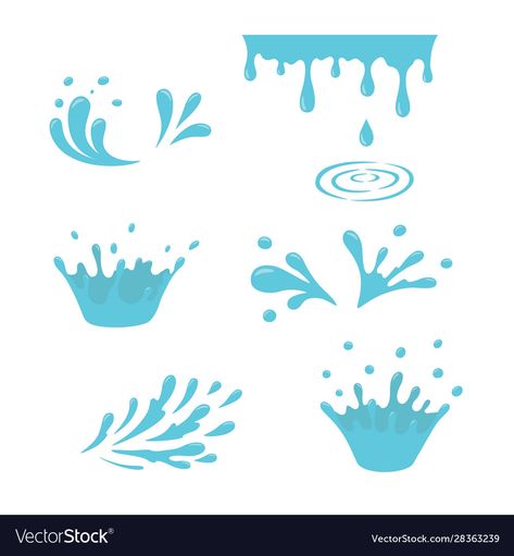 Water Drop Illustration, Water Splash Illustration, Water Graphic Design, Splash Logo, Water Drop Vector, Splash Vector, Water Vector, Water Drop Design, Aquarius Tattoo