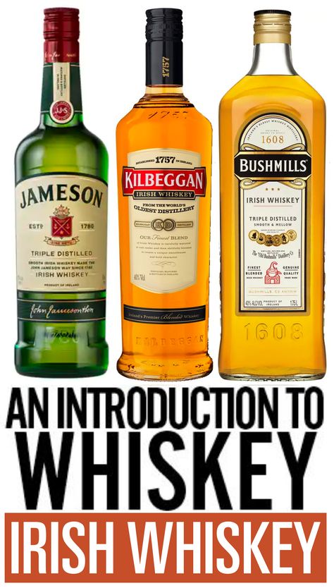 Irish Whisky Cocktails, Types Of Whiskey Chart, Scottish Whiskey, Irish Whiskey Coffee, Hard Drinks, Alcohol Spirits, Irish Whiskey Brands, Jameson Irish Whiskey, Whisky Drinks