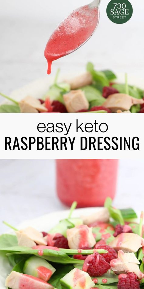 Raspberry Vinegarette, Keto Receipts, Berry Vinaigrette, Raspberry Vinaigrette Recipe, Sugar Free Salad Dressing, Keto Salad Dressings, Keto Dressing, Raspberry Dressing, Low Carb Salad Dressing