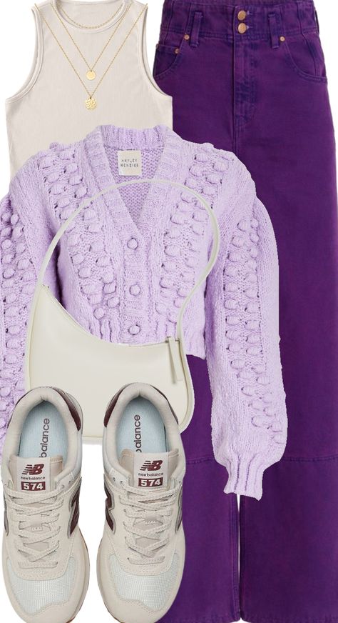 Purple And Beige Outfit, Beige Outfits, University Outfits, Colour Combinations Fashion, Old Outfits, Fashion Shoes Heels, Color Trends Fashion, Boho Style Outfits, Beige Outfit