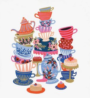 Tea Cup Art, Anna Bond, Everyday Art, Cup Art, Adventures In Wonderland, Book Release, Cups And Saucers, 8x10 Print, Childrens Illustrations