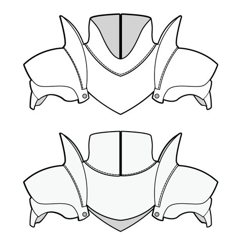 Shoulder Armor Pattern Free, Pauldron Designs, Armour Pattern, Leather Pauldron, Armor Template, Armor Tutorial, Helmet Pattern, Armor Pattern, Leather Armour