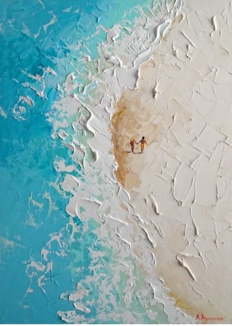 Ocean Aesthetic Bathroom, Acrylic Art Ideas, Plaster Paintings, Acrylic Painting Ideas, Impasto Painting, Small Canvas Art, Arte Inspo, Diy Canvas Art Painting, Art Inspiration Painting