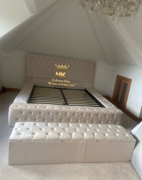 Anastasia ambassador bed frame in cream plush velvet We now offer Klarna and DivideBuy Check us out on www.bedroomking.co.uk #bedroomking #roomaesthetic #creaminteriors #bedroomdesigns #comfy #storagebeds #ottoman #atticbedroom #home #layeringbedding #clean #tidy #happyplace #housereno #luxurybedroom #classyinteriors Ambassador Bed, Storage Bed Frame, Bedrooms Ideas, Attic Bedroom, Bed Frame With Storage, Storage Bed, Bedroom Decor Ideas, Home Reno, Room Aesthetic