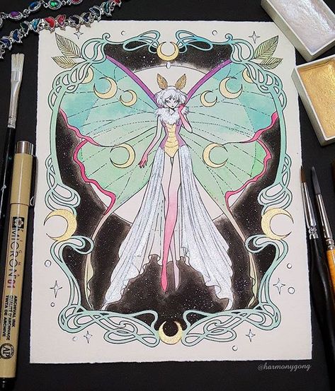 Lunar Moth, Fairy Drawings, Fairy Illustration, Moth Art, Butterfly Fairy, Mom Art, Character Sketch, Sketchbook Art Inspiration, Dnd Characters