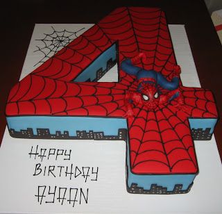 Let Them Eat Cake: No. 4 Spiderman cake Cake Spiderman, Spiderman Cake Topper, Cake Number, Number Birthday Cakes, Spiderman Birthday Cake, 4 Cake, Superhero Birthday Cake, Superhero Theme Party, Novelty Birthday Cakes