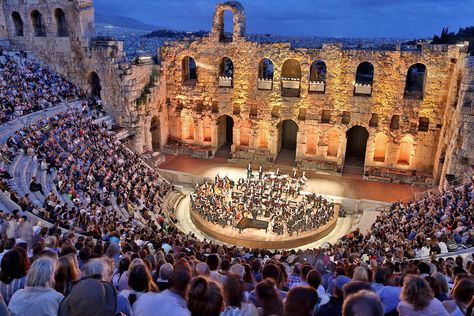 Odeon of Herodes Atticus - Athens Epidaurus Festival Shigeru Umebayashi, Public Space Design, John Malkovich, Id Design, Historical Monuments, National Theatre, Anniversary Trips, Atticus, Acropolis