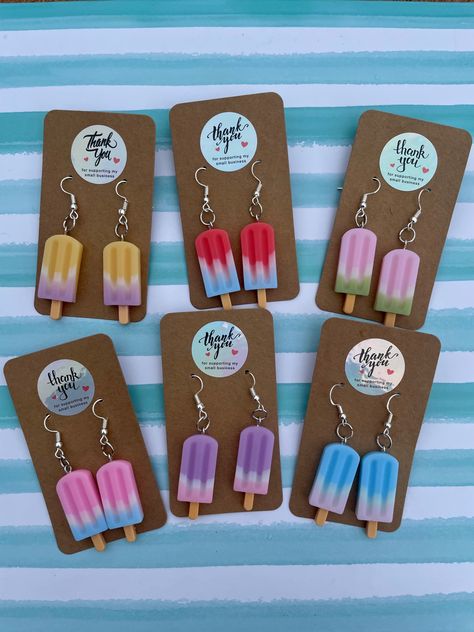 Popsicle Earrings, Ice Cream Bar, Earrings Colorful, Icecream Bar, Business Thank You, Earrings Cute, Lightweight Earrings, Bar Earrings, Light Weight Earrings