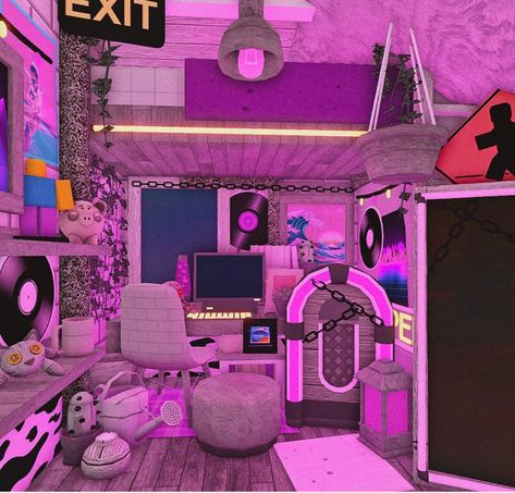 Vibe Rooms Bloxburg, Bloxburg Room Ideas Bedroom Y2k, Emo Bedroom Bloxburg, Bloxburg House Ideas Grunge, Bloxburg Grunge Bedroom, Bloxburg House Ideas Y2k, Y2k Bedroom Bloxburg, Bloxburg Emo Room, Bloxburg Trap House