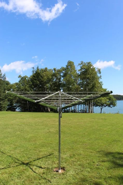 Our New 9ft Sunshine Clothes Dryer - One Hundred Dollars a Month Outdoor Clothes Lines, Clothes Dryer, Home Design Living Room, Clothes Line, Winter Months, Clothes Pins, Wind Turbine, A Month, Made In The Usa