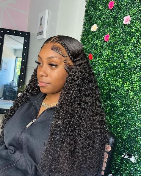 2 Braids With Weave, Wave Hairstyles, Black Hair Updo Hairstyles, 2 Braids, Frontal Wig Hairstyles, Hd Lace Wig, Quick Weave Hairstyles, Hair Due, Cute Box Braids Hairstyles