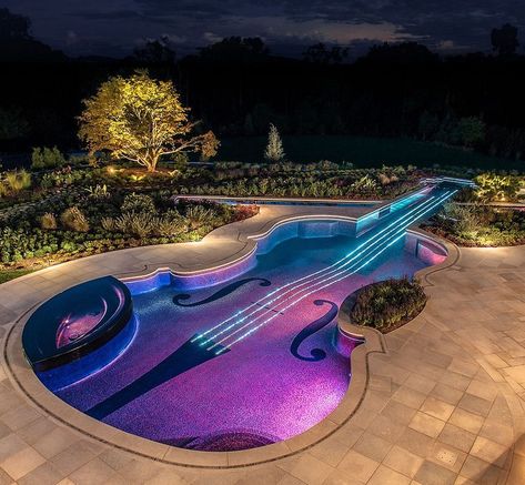 Guitar Swimming Pool Pictures, Photos, and Images for Facebook, Tumblr, Pinterest, and Twitter Awesome Pools, Deck Piscina, Taman Air, Amazing Pools, Pool Landscaping Ideas, Pool Inspiration, Pool Shapes, Luxury Pools, Dream Pools