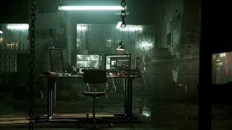 Dystopian Office, Decontamination Room, Old Laboratory, Dark Basement, New Flyer, Unreal Engine, Environment Concept Art, Desk Setup, Environmental Art