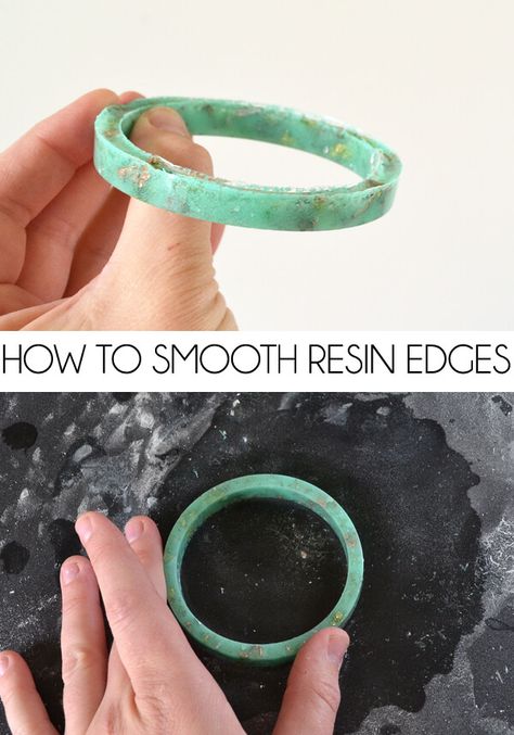 Crafting with resin rarely produces perfect edges. Learn how to smooth them out quickly! Perfect Edges, Resin Jewlery, Unique Bangle, Ice Resin, Diy Resin Projects, Resin Jewelry Diy, Resin Jewelry Making, Epoxy Resin Crafts, Resin Tutorial