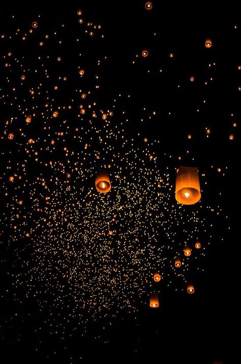 Wishing Lanterns at Loy Krathong Festival, Chiang Mai, Thailand Wishing Lanterns, Loy Krathong Festival, Image Zen, Loy Krathong, Arte Yoga, Floating Lanterns, Light Festival, Sky Lanterns, Lantern Festival