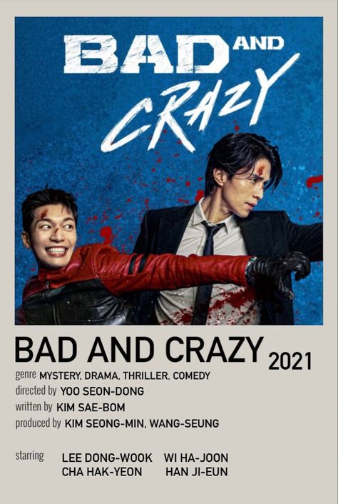 #badandcrazydigitalposter #minimalposter #minimalistposter #kdrama #kdramas #badandcrazy #2021kdrama #wihajoon Bad And Crazy Poster, Aesthetic Kdrama, Kdrama Recommendation, Bad And Crazy, New Disney Movies, Movies To Watch Teenagers, Mystery Film, Korean Drama Series, New Movies To Watch