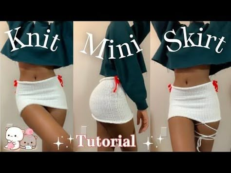 (182) ੈ✩‧₊˚ Make A Mini Skirt In UNDER 30 Minutes ੈ✩‧₊˚ l Tutorial - YouTube Skirt Crochet Tutorial, Mini Skirt Crochet Pattern, Mini Crochet Skirt, Knitted Skirt Pattern, Crochet Mini Skirt Pattern, Mini Skirt Pattern, Crochet Skirt Pattern, Crochet Fairy, Crochet Stitches Guide