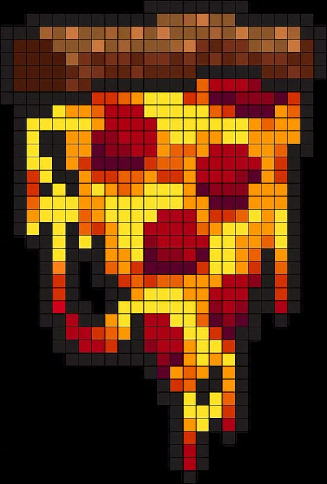 Who doesn't love pizza? Now you can make your own with this free perler bead food pattern. This is a great project for beginners and kids. It's easy to follow and the results are delicious! Pizza Perler Beads, Food Pixel Art Grid, Perler Bead Food Patterns, Food Perler Bead Patterns, Perler Bead Food, Food Perler Beads, Pixel Art Food, Wine Cover, Bead Templates