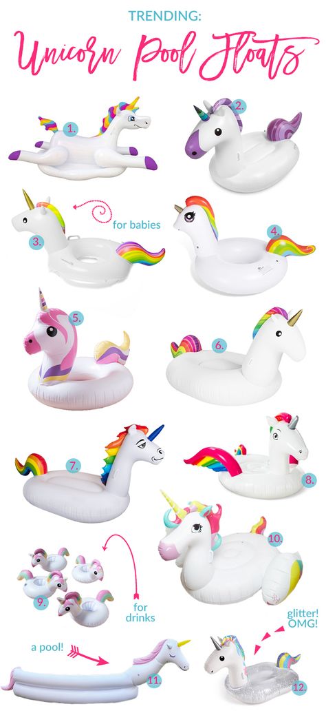 This year is all about unicorns and if you don't have a unicorn pool float yet, you need one for that Summer pool party! I've got you covered here! Unicorn Pool Party, Unicorn Floaties, Unicorn Pool Float, Unicorn Float, Pool Floaties, Swim Party, Rainbow Unicorn Birthday, Pool Birthday, Summer Pool Party