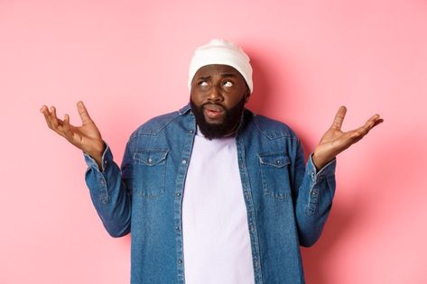 Confused african-american man in beanie ... | Free Photo #Freepik #freephoto #background #banner #people #fashion Dark Blue Shirt, Trendy Suits, American Guy, White Collared Shirt, Smiling Man, Jessie J, Hipster Man, Stylish Haircuts, Hipster Outfits