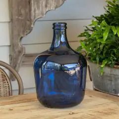 Shabby Chic & Farmhouse Home Decor | Antique Farmhouse Glass Bottle Vase, Blue Glass Bottle, Vintage Wine Bottle, Bathroom Decor Signs, Bronze Candlesticks, Colbalt Blue, Blue Glass Bottles, Glass Cloche, Shabby Chic Farmhouse