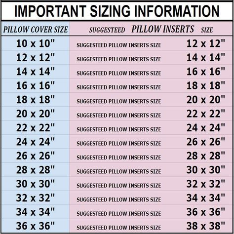 AmazonSmile: MSD 2 Pack Pillow Insert 36X36 Hypoallergenic Square Form Sham Stuffer Standard White Polyester Decorative Euro Throw Pillow Inserts for Sofa Bed - Made in USA (Set of 2) - Machine Washable and Dry: Home & Kitchen Couch Pillow Arrangement, Pillow Size Guide, Pillow Sizes Chart, Square Form, Euro Pillows, Household Sewing, Couch Pillow Covers, Pillow Arrangement, Rectangle Pillow