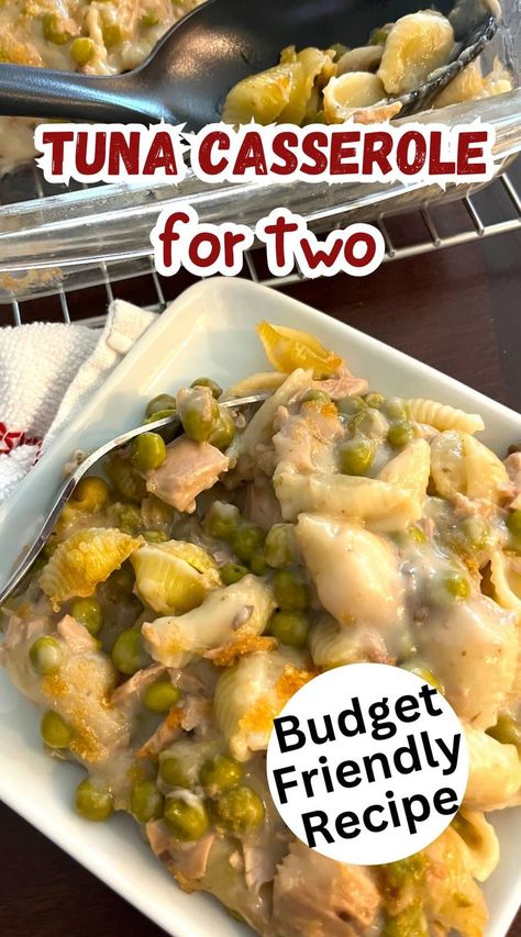 This tuna casserole for two is perfect for a couple, or even just one person. It's flavorful, filling, quick, budget-friendly, and easy! Tuna Casserole For One, Tuna Casserole For 2, Small Casseroles For Two, Meals For One Or Two, Tuna Casserole For Two, Dinner For One Person Easy, Casseroles For Two, Slow Cooker Ground Beef Recipes, Casserole For Two