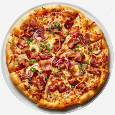 delicious bacon and onion pizza on a plate flat design Sans Background, Recipe Painting, Pizza Images, Pizza Png, Pizza Photography, Onion Pizza, Plate Png, Pizza Bites, Transparent Image