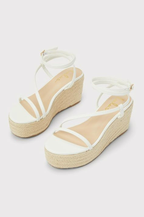 Gameday Outfits, Mexico Trip, Cute Wedges, Wedges Shoes, White Wedges, Platform Wedge Heels, Graduation Dresses, Wedge Espadrilles, Short Torso