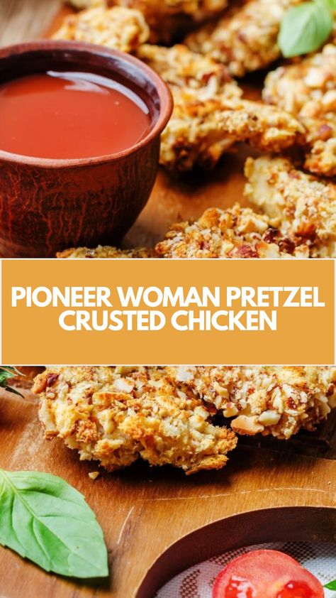 Pioneer Woman Pretzel Crusted Chicken is made with chicken breasts, flour, garlic powder, onion powder, smoked paprika, salt, eggs, spicy brown mustard, crushed pretzels, panko bread crumbs, and melted butter. This delicious Pretzel Crusted Chicken recipe creates a tasty dinner that takes about 40 minutes to prepare and can serve up to 4 people. Oat Crusted Chicken Tenders, Pretzel Crusted Chicken Tenders, Pretzel Chicken Recipes, Onion Crusted Chicken, Pretzel Chicken, Pretzel Crusted Chicken, Panko Crusted Chicken, Pecan Crusted Chicken, Crusted Chicken Recipes