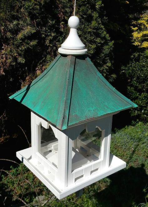 Grande Copper Hopper Bird Feeder for Mom! Nut Mixes, Bird Feeder Gift, Gazebo Bird Feeder, Large Gazebo, Bee Houses, Wooden Bird Feeders, Bird Tables, Bird House Feeder, Decorative Brackets