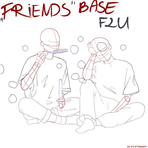 Friends and bubbles  base made by me CLEOPATRA :) it's free to use #art #base #reference #f2u #f2ubase #bubbles #friends #friendsbase Body Base Drawing Siblings, 2 Friend Drawing Base, 2 People Base Friend, Childhood Friends Drawing Reference, Twin Body Base, Best Friend Base Pose Reference, Friendship Pose Reference Drawing, Ych Friends Two, Art Reference Poses Friends