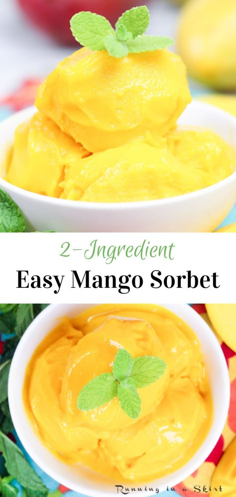 Mango Coconut Sorbet, Homemade Mango Sorbet, Vitamix Mango Sorbet, Easy Mango Sorbet Recipe, 3 Ingredient Mango Sorbet, Easy Mango Sorbet, Mango Lime Sorbet, How To Make Mango Sorbet, Low Calorie Sorbet