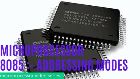 This particular video is tutorial for the addressing modes of 8085 microprocessor. There are 5 types of addressing modes in 8085 microprocessor :- 1) Immediate 2) register 3) direct 4) indirect 5) implied Taiwan