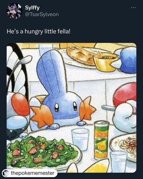 #Repost @thepokememester with @get.repost ・・・ Would feed him a burger and fries. ✩ ✵ ✶ ✵ ✶ ✵ ✶ ✵ ✶ ✵ ✶ ✵ ✶ ✵ ✶ ✵ ✶ ✵ ✶ ✵ ✶ Mudkip Pfp, Mudkip Tattoo, Hoenn Starters, Pokémon Images, Pokemon Pfp, Best Friend Soul Mate, Pokemon Fanart, Pokemon Manga, Pokemon Images