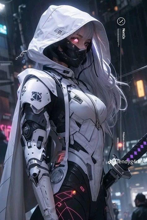 Female Swordsman, Cyberpunk Female, Female Assassin, Arte Ninja, Ninja Art, Alien Character, Female Armor, Cyberpunk Girl, Cyberpunk Fashion